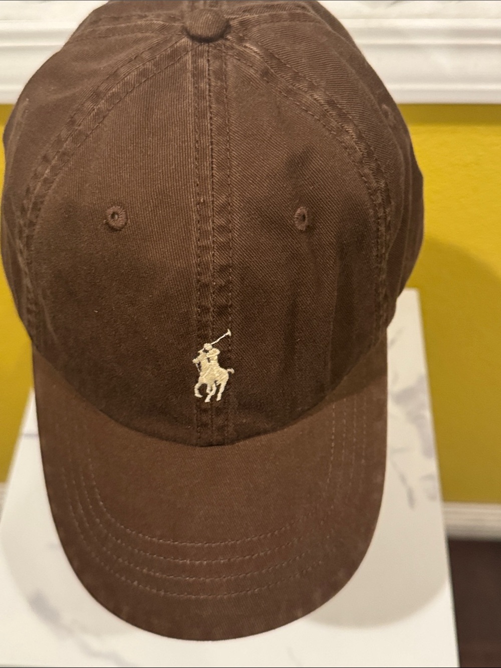 New Polo Ralph Lauren Brown Cotton Baseball Cap with White Logo NWT, OS - Picture 7 of 10